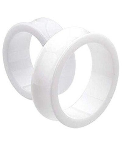 Supersize Basic Acrylic Double Flared Ear Gauge Tunnel Plug 1-1/4" (32mm), White $13.50 Body Jewelry