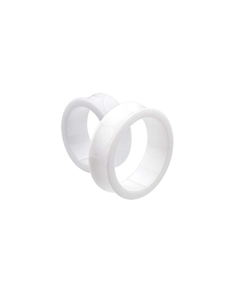 Supersize Basic Acrylic Double Flared Ear Gauge Tunnel Plug 1-1/4" (32mm), White $13.50 Body Jewelry