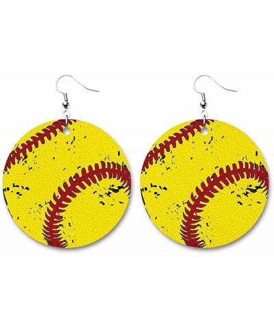 Retro Sports Ball Leather Dangle Earrings Baseball Basketball Soccer Volleyball Shape Earrings for Women Girls Jewelry X $6.1...