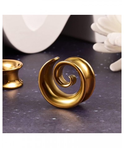 2PCS Spiral Saddle Ear Tunnels Plugs 316 Stainless Steel Ear Gauges Hypoallergenic Earrings Expander Stretcher Piercing Body ...