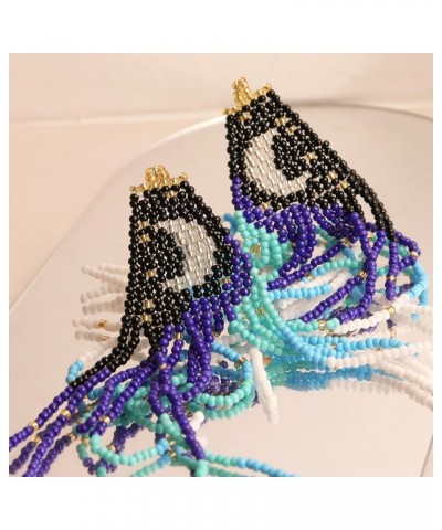 JeanBeau Seed Beads Tassel Earrings for Women Teen Girls,Long Boho Handmade Colorful Beaded Dangle Drop Fringe Dangling Bohem...