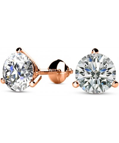 3/4-5 IGI Certified LAB-GROWN Round Cut Diamond Earrings 3 Prong Screw Back Luxury Collection (D-E COLOR, VS1-VS2 CLARITY) 0....