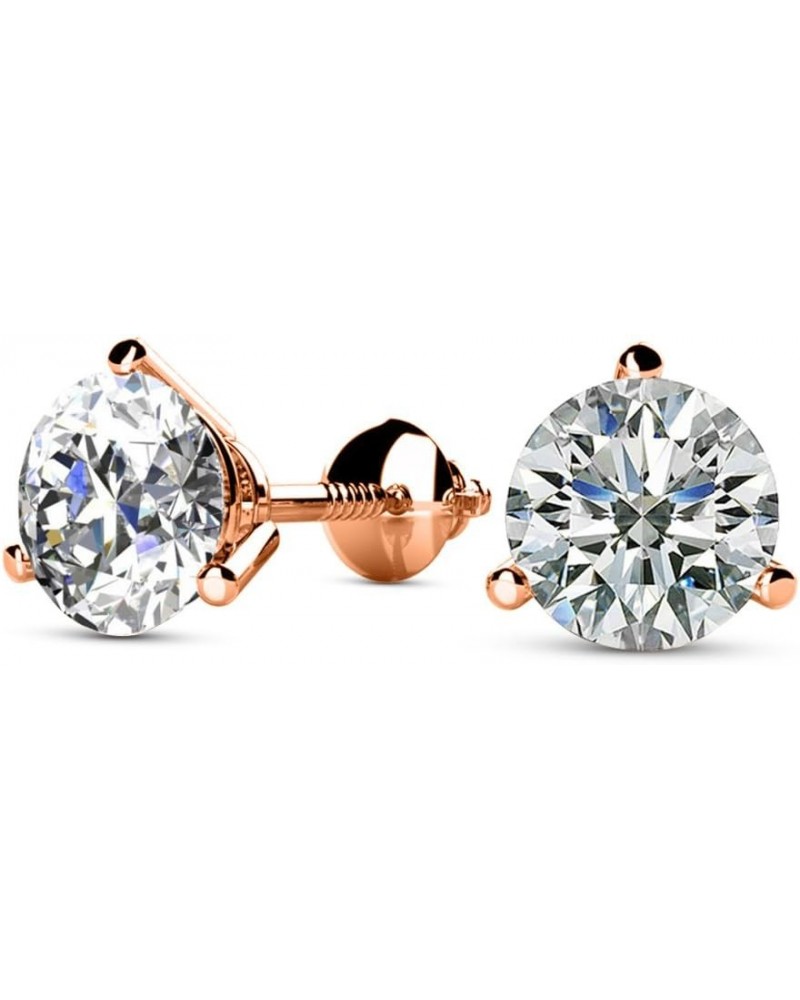 3/4-5 IGI Certified LAB-GROWN Round Cut Diamond Earrings 3 Prong Screw Back Luxury Collection (D-E COLOR, VS1-VS2 CLARITY) 0....