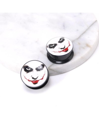 1 Pair Acrylic Solid Screw On Ear Plugs Tunnels Santa Muerte Death Goodness Resin Allergy Free Stretcher For Women Men Body P...