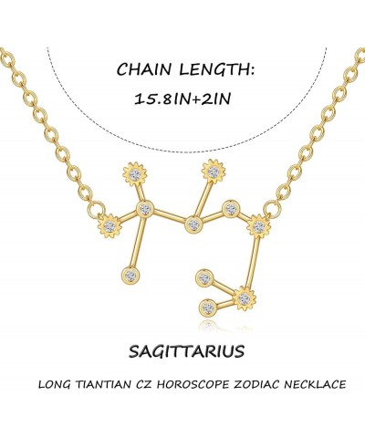 2Pcs Zodiac Necklace for Women 12 Constellation Sign Necklace CZ Astrology Zodiac Star Necklace Birthday Gifts With Message C...