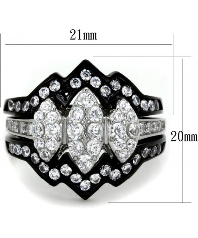 His Hers 4 Piece Black Ion Plated Stainless Steel Wedding Engagement Ring Band Set Size Women's 05 Men's 11 $16.25 Sets