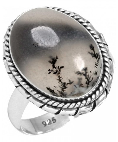 925 Sterling Silver Handmade Ring for Women 12x16 Oval Gemstone Costume Silver Jewelry for Gift (99035_R) Dendrite Opal $21.0...