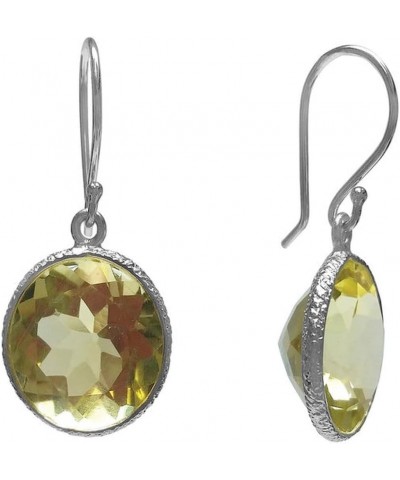 925 Sterling Silver Lemon Quartz Lever Back Earrings For Women (12.00 Cttw, Gemstone Birthstone, Round 12MM) $32.99 Earrings