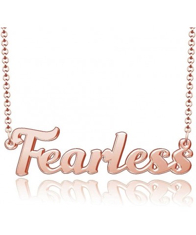 18k Gold Plated Meaningful Personalized Everyday Custom Name Plate Word Necklace Fearless $9.17 Necklaces