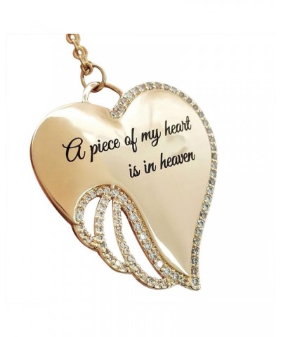 Women's Vintage Necklace with Angel Heart Wings,Memorial Necklace Unique Birthday for Girls Women E $8.63 Necklaces