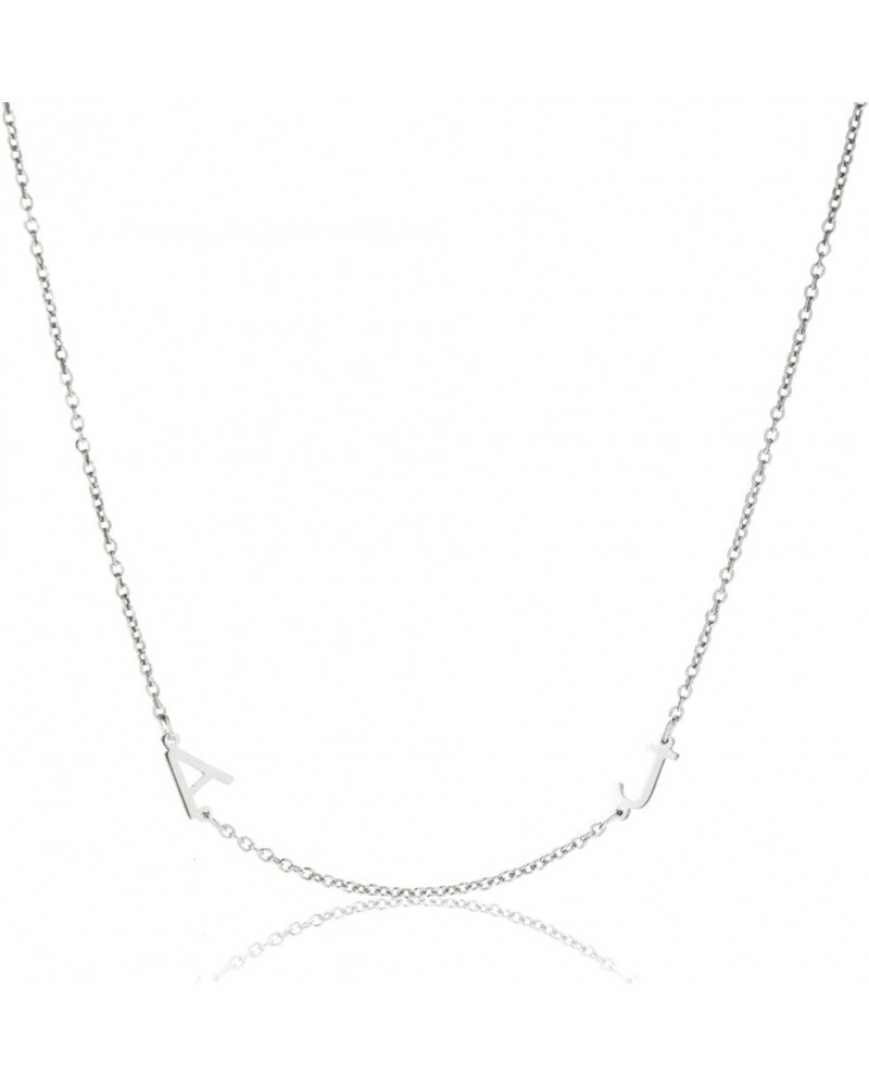 Sterling Silver Personalized Mini Letter Initials Necklace Silver - Intials (2) $22.87 Necklaces