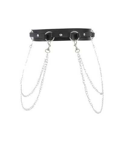 Punk Leather Body Chain Gothic Waist Belt Chains Layered Harness Nightclub Prom Body Accessories for women and Girls (White) ...