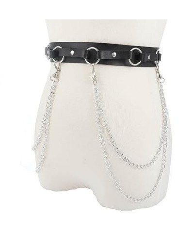 Punk Leather Body Chain Gothic Waist Belt Chains Layered Harness Nightclub Prom Body Accessories for women and Girls (White) ...