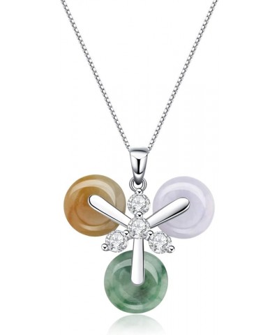 Natural Fine Jade Pendant Set with Silver Support 18" Sterling Silver Necklace. Green,Orange,White 1.2 Inches $32.34 Necklaces