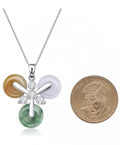 Natural Fine Jade Pendant Set with Silver Support 18" Sterling Silver Necklace. Green,Orange,White 1.2 Inches $32.34 Necklaces