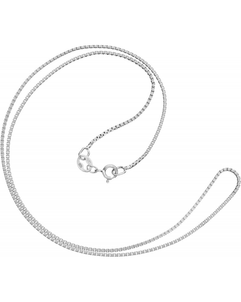 10K Solid White, Yellow Gold or Sterling Silver Box Link Chain Necklace | 14" to 22" Lengths | 0.55mm or 1.04mm Thick | With ...