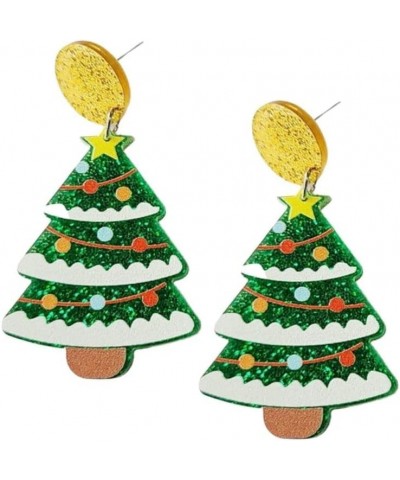 Christmas Earrings Acrylic Cute Santa Claus Christmas Tree Gingerbread Dinosaur Cactus Earrings Christmas Jewelry Gift for Wo...