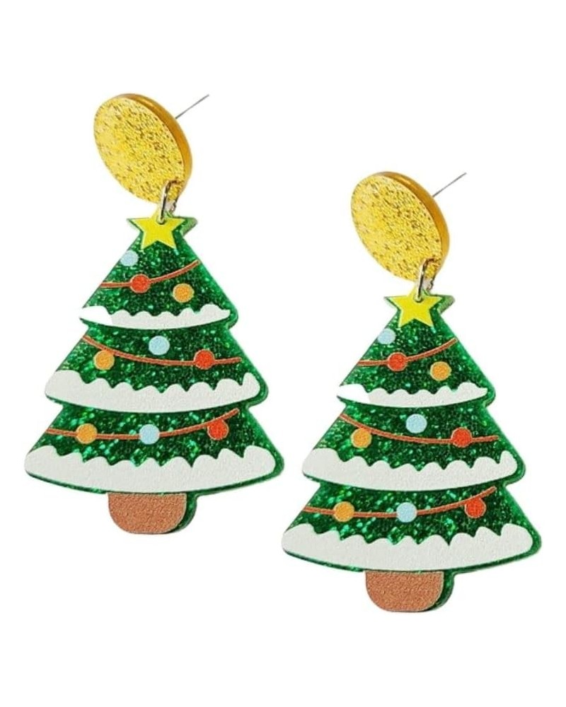 Christmas Earrings Acrylic Cute Santa Claus Christmas Tree Gingerbread Dinosaur Cactus Earrings Christmas Jewelry Gift for Wo...