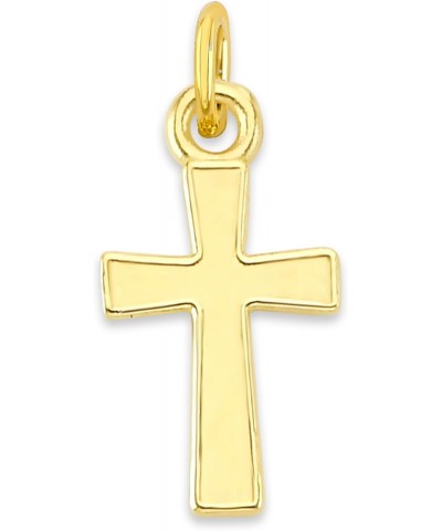 Solid 10k Gold Cross Microcharm, Mini Tiny Charm Religious Symbol with Clasp $18.01 Bracelets