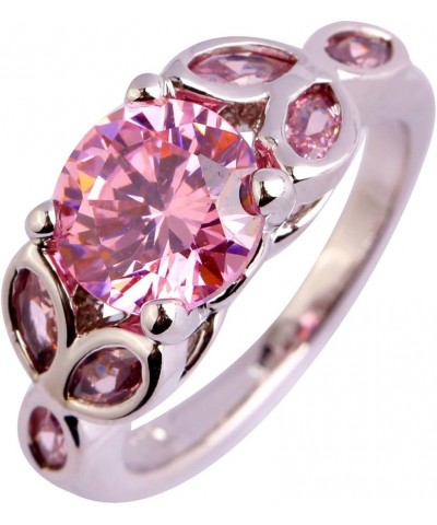 925 Sterling Silver Created Amethyst Filled Floral Cocktail Anniversary Ring A-Pink $4.15 Rings