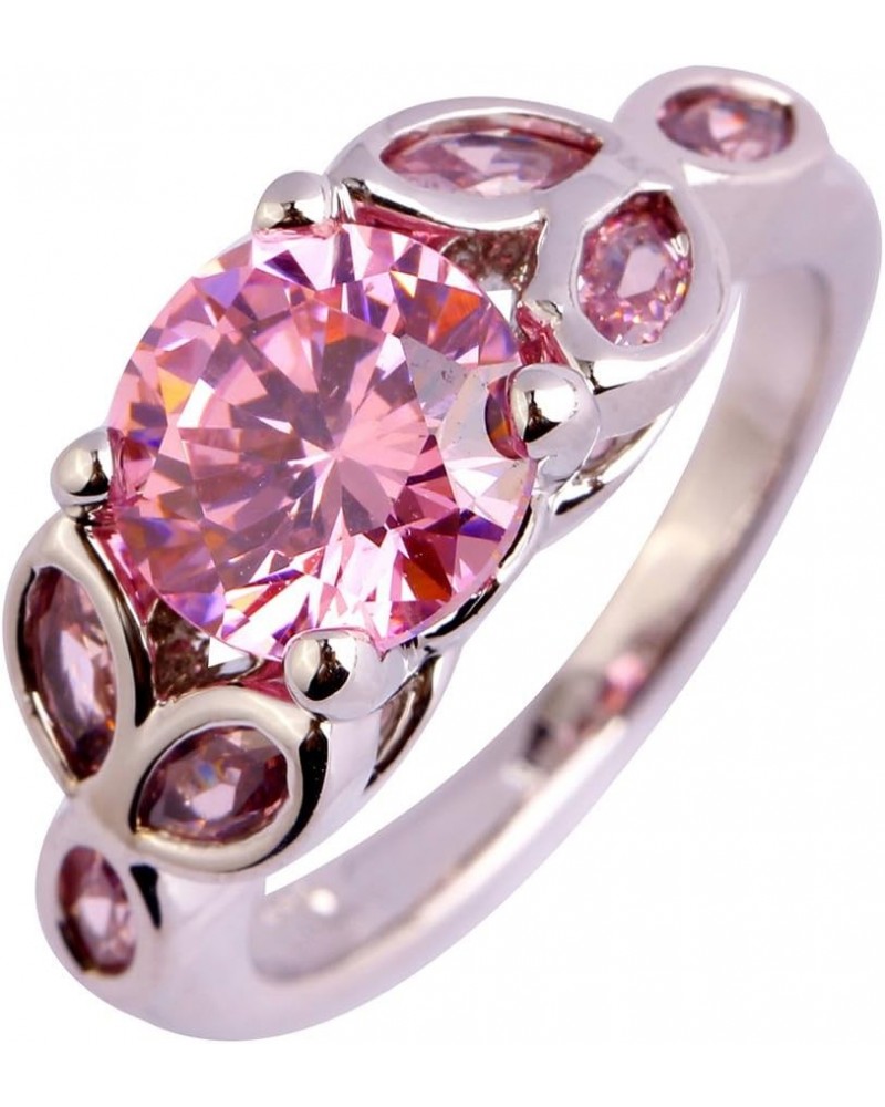 925 Sterling Silver Created Amethyst Filled Floral Cocktail Anniversary Ring A-Pink $4.15 Rings