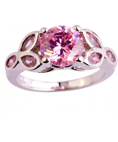 925 Sterling Silver Created Amethyst Filled Floral Cocktail Anniversary Ring A-Pink $4.15 Rings