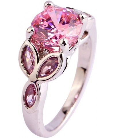 925 Sterling Silver Created Amethyst Filled Floral Cocktail Anniversary Ring A-Pink $4.15 Rings