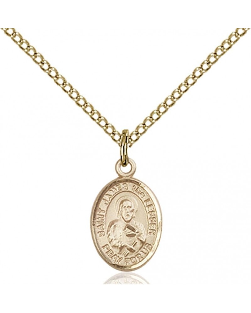 14KT Gold Filled Catholic Patron Saint Petite Charm Medal, 1/2 Inch Saint James the Lesser $42.50 Pendants