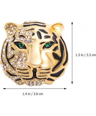 Tiger Head Brooch Animal Brooch Pin: Tiger Leopard Head Rhinestone Brooch Pin Golden Suit Brooch Lapel Pin Badge Vintage Enam...