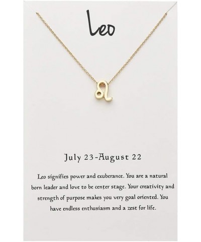 Astrology Necklace For Women Jewelry 12 Zodiac Pendant Birthday Gifts Horoscope Constellations Message Card Leo $8.24 Necklaces