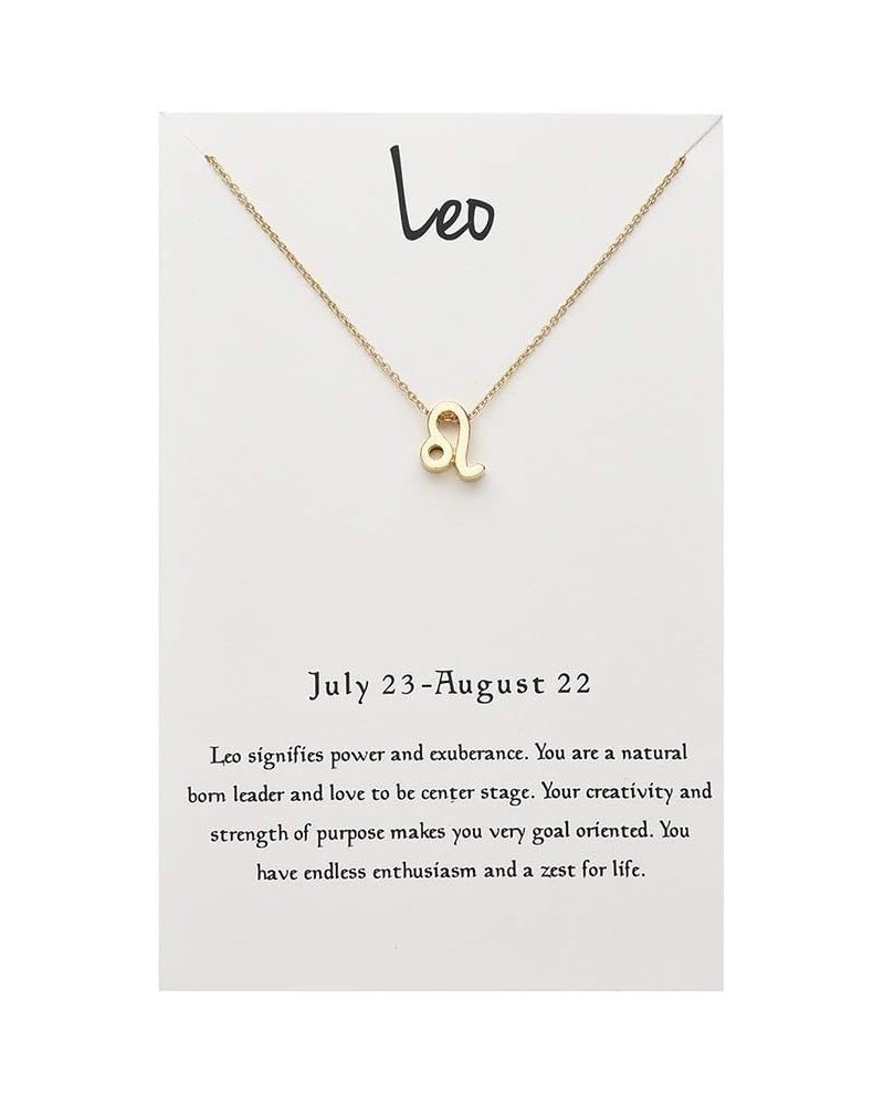 Astrology Necklace For Women Jewelry 12 Zodiac Pendant Birthday Gifts Horoscope Constellations Message Card Leo $8.24 Necklaces