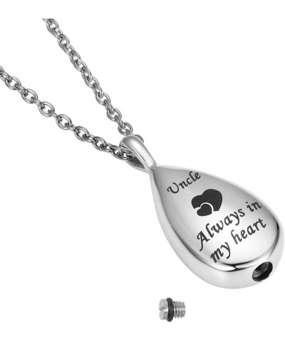 Cremation Urn Necklace for Ashes Urn Jewelry Always in My Heart Memorial Pendant with Fill Kit Uncle $9.85 Necklaces