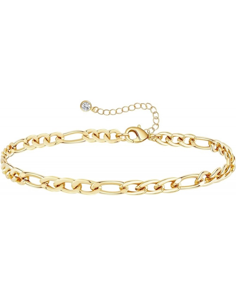 Women Anklet Adjustable Beach Ankle Chain Gold Alloy Foot Chain Bracelet Jewelry Gift Figaro $5.21 Anklets