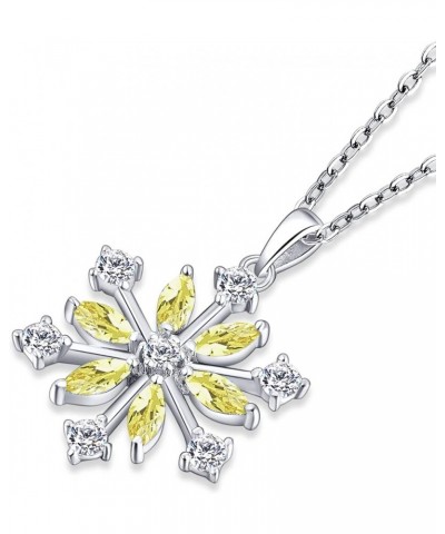 925 Sterling Silver White/Blue CZ Winter Frozen Large Snowflake Necklace Pendant yellow topaz $26.65 Necklaces