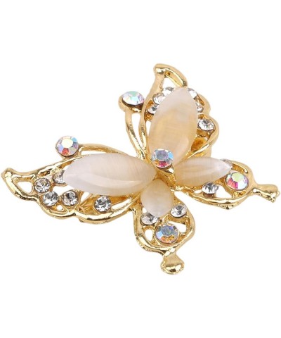 Journey Studio Butterfly Brooch Elegant Faux Crystal Scarf Pin Animal Brooch for Women Festival Gift,Silver, 3.5*3cm gold $3....