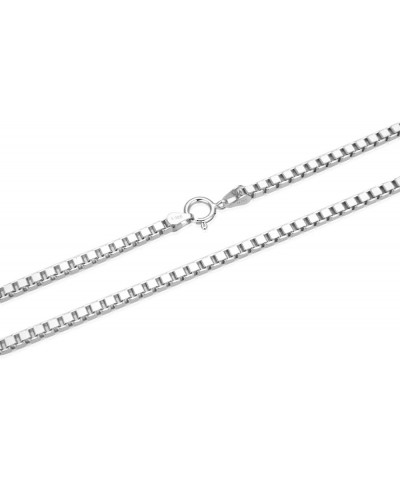 Authentic Sterling Silver 0.8mm 1mm 2mm 3mm Box Chain Necklace Tarnish Resistant Hypoallergenic Nickel Free Women Men Jewelry...