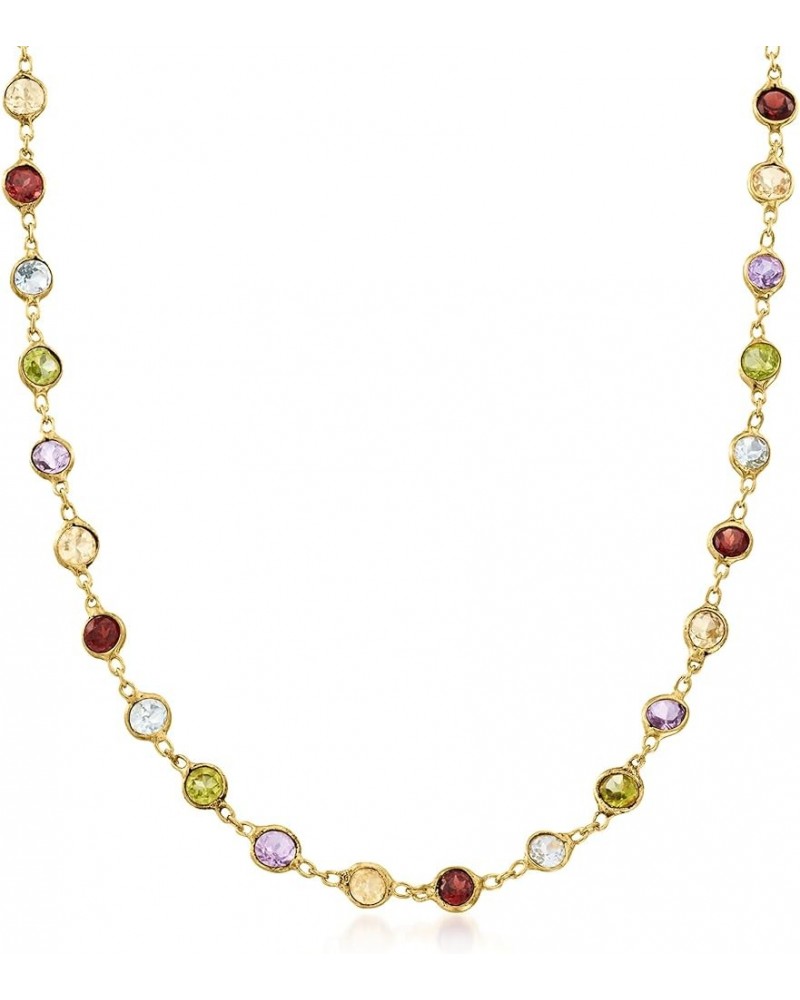 8.85 ct. t.w. Bezel-Set Multi-Gemstone Necklace in 18kt Gold Over Sterling 36.0 Inches $87.75 Necklaces