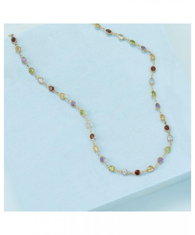 8.85 ct. t.w. Bezel-Set Multi-Gemstone Necklace in 18kt Gold Over Sterling 36.0 Inches $87.75 Necklaces