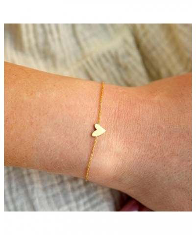 Dainty Heart Women Bracelet - Love Bracelet - 14K Gold PVD Plated - For Girlfriend Wife Daughter - Minimalist Fashion Jewelry...