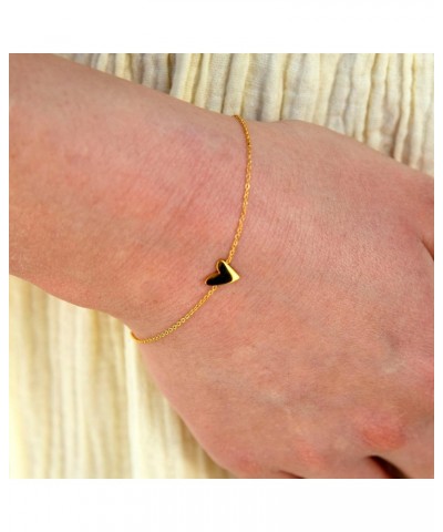 Dainty Heart Women Bracelet - Love Bracelet - 14K Gold PVD Plated - For Girlfriend Wife Daughter - Minimalist Fashion Jewelry...