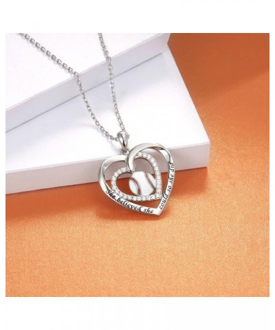 925 Sterling Silver Softball Volleyball Basketball Baseball Necklace Pendant Softball Mom Jewelry Gifts for Women Teen Girls ...