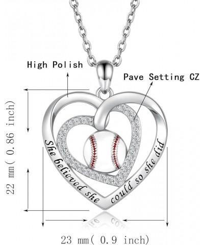 925 Sterling Silver Softball Volleyball Basketball Baseball Necklace Pendant Softball Mom Jewelry Gifts for Women Teen Girls ...