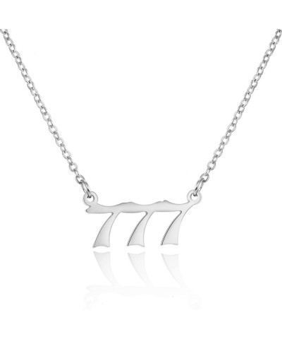 Stainless Steel Angel Number Necklace 111 222 333 444 555 666 777 888 999 Stainless Steel Pendants Necklace Chain Numerology ...