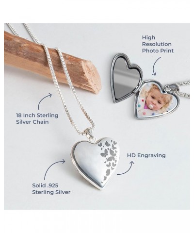 Heart Shaped "Butterflies" Photo Locket Necklace - 3/4 inch x 3/4 inch - Includes 18 inch Chain - Custom Locket Necklaces for...