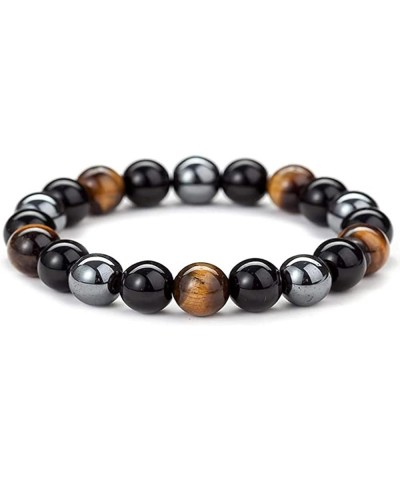 8mm Natural Hematite Obsidian Tiger's Eye Bracelet Energy Bracelet For Men and Women Multi $9.00 Bracelets