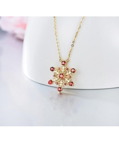 10K 14K White Gold/Gold christmas gifts christmas jewelry christmas necklace snowflake necklace for women frozen necklace sno...