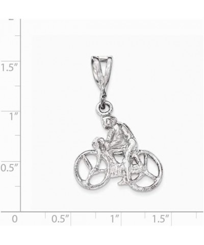 925 Sterling Silver Polished Figure Bicycle Pendant Necklace Measures 35x21.5mm Wide Jewelry Gifts for Women $16.56 Necklaces