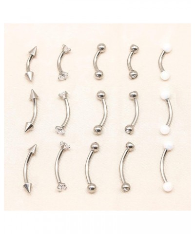 5pcs G23 Titanium Nose Horseshoe Septum Rings Curved Barbell Eyebrow Lip Labret Rings Tragus Helix Daith Earrings Monroe Pier...