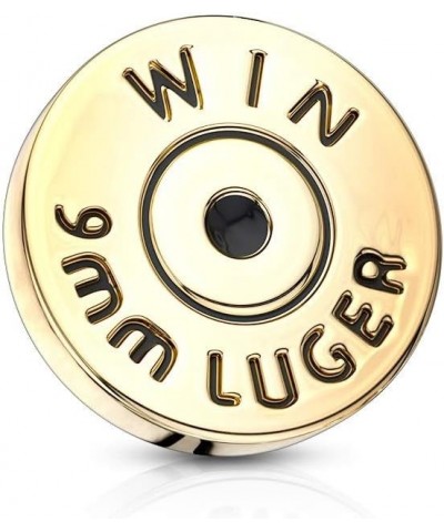 316L Surgical Steel Winchester 9mm Luger Bullet Back Casing Internally Threaded Dermal Anchor Top $7.60 Body Jewelry