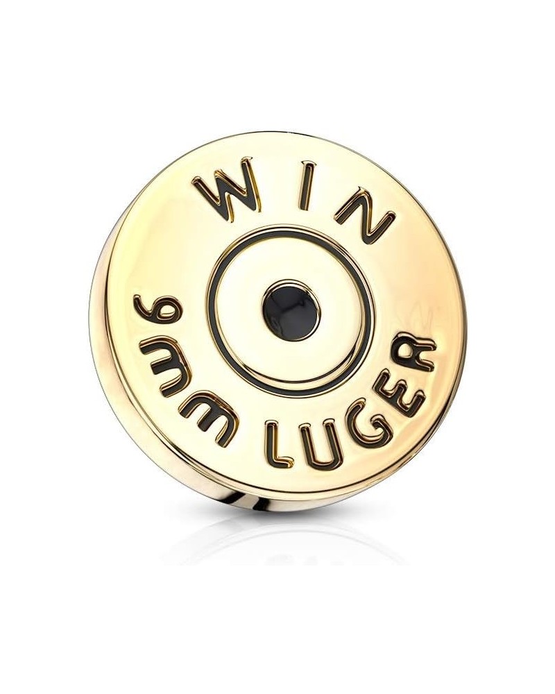 316L Surgical Steel Winchester 9mm Luger Bullet Back Casing Internally Threaded Dermal Anchor Top $7.60 Body Jewelry